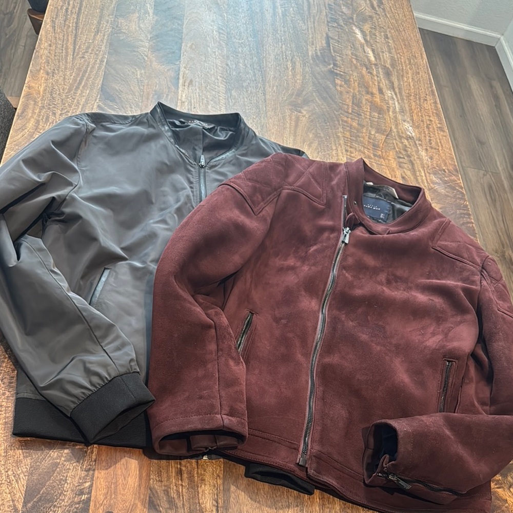 Used Men's Suede and Bomber Jacket Set